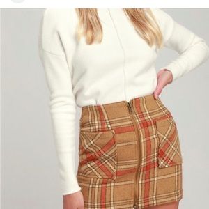 Vintage Inspired Zip Front Mini Skirt